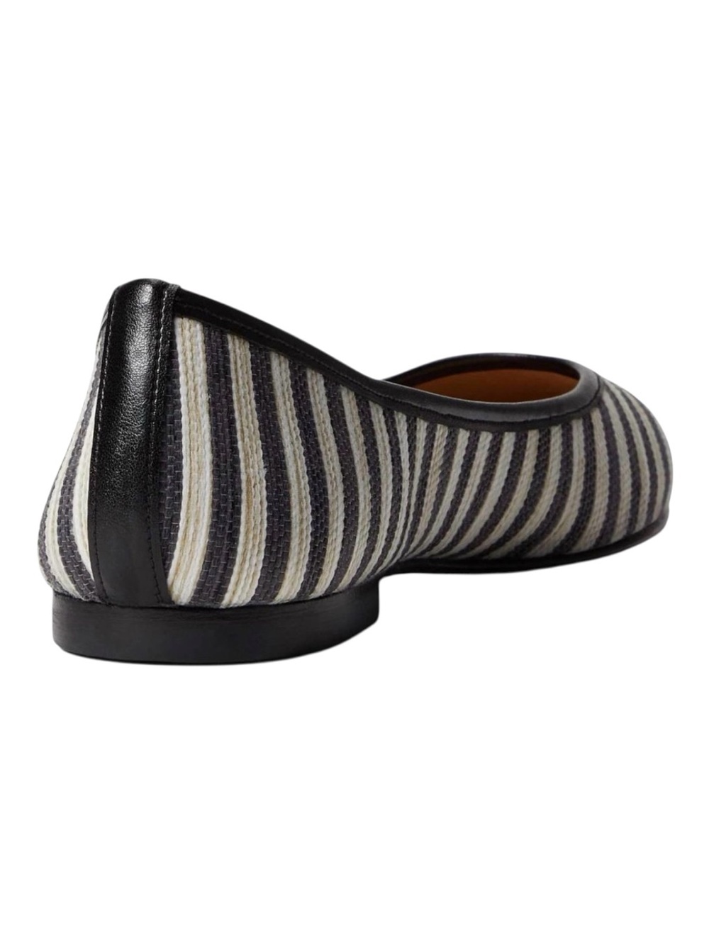 NEW French Sole FS/NY Olivia Ballet Flats Black Beige Stripe Made In Spain SZ 9 - Picture 3 of 16